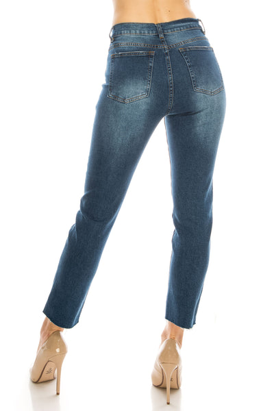 Medium Wash Tapered Leg Mom Jeans