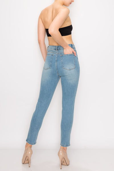 Vintage Above Knee Cut Straight Jeans
