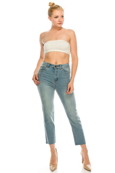 Vintage Raw Cut Hem Straight Jeans