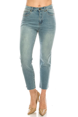 Vintage Raw Cut Hem Straight Jeans