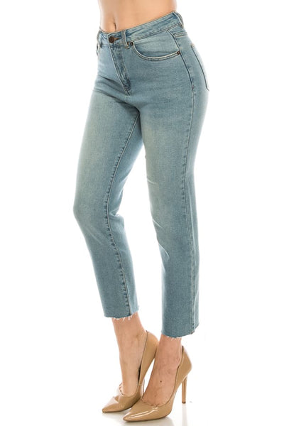 Vintage Raw Cut Hem Straight Jeans