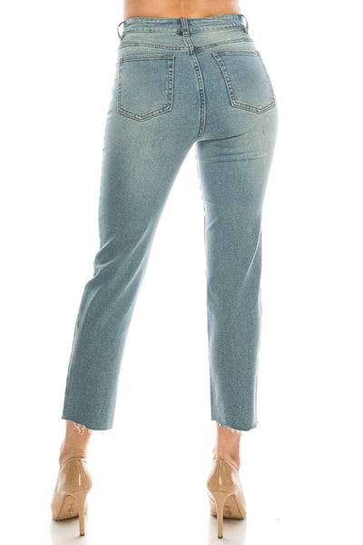 Vintage Raw Cut Hem Straight Jeans