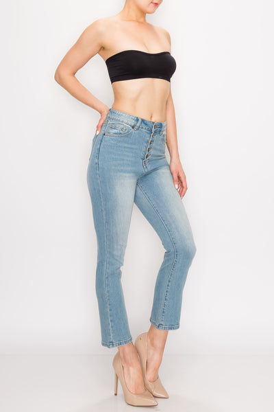 Vintage Button Fly Flare Jeans