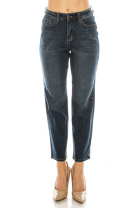 Dark Wash Straight Leg Boyfriend Jeans