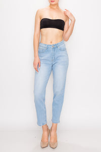 Light Wash Straight Leg Boyfriend Jeans