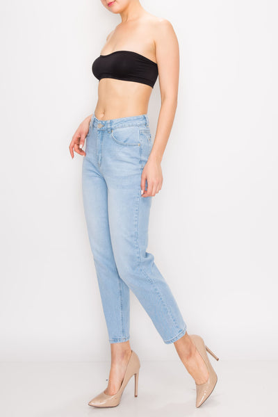Light Wash Straight Leg Boyfriend Jeans