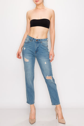 Vintage Rip Straight Leg Boyfriend Jeans