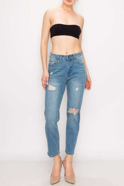 Vintage Rip Straight Leg Boyfriend Jeans